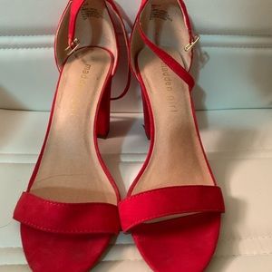MADDEN GIRL RED STRAPPY HEELS